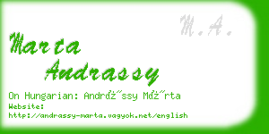 marta andrassy business card